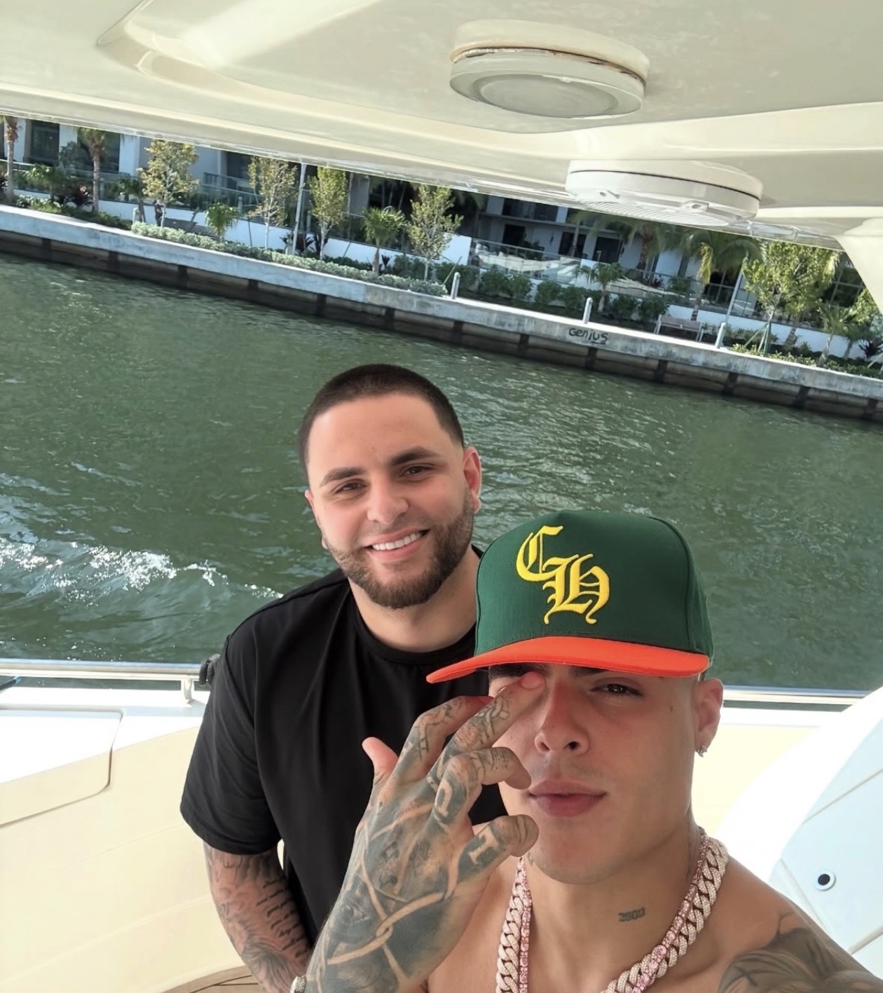 Sea Breeze owner Michael Blanco onboard with celebrity guest 3 in Miami