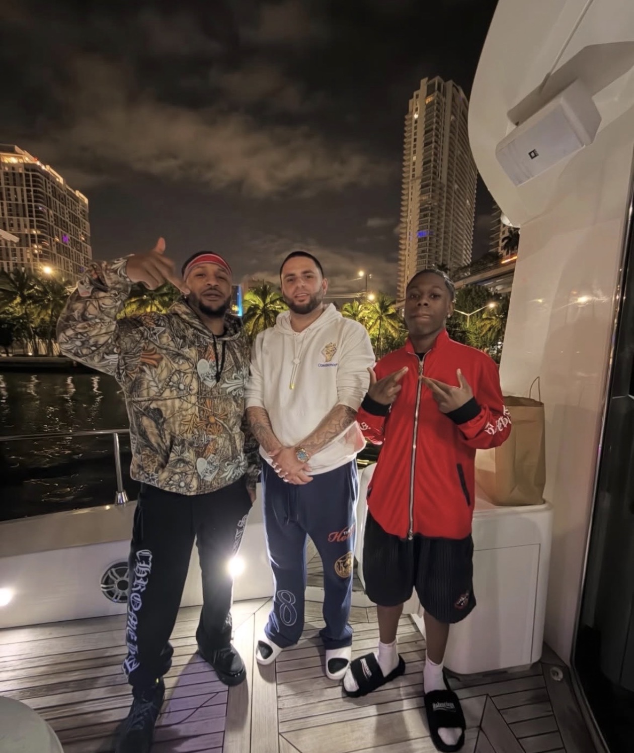 Sea Breeze owner Michael Blanco onboard with celebrity guest 1 in Miami