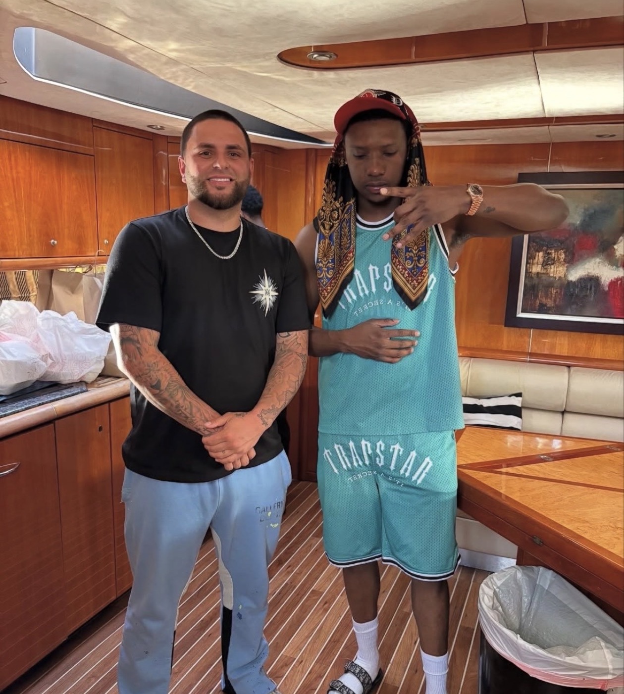 Sea Breeze owner Michael Blanco onboard with celebrity guest 7 in Miami